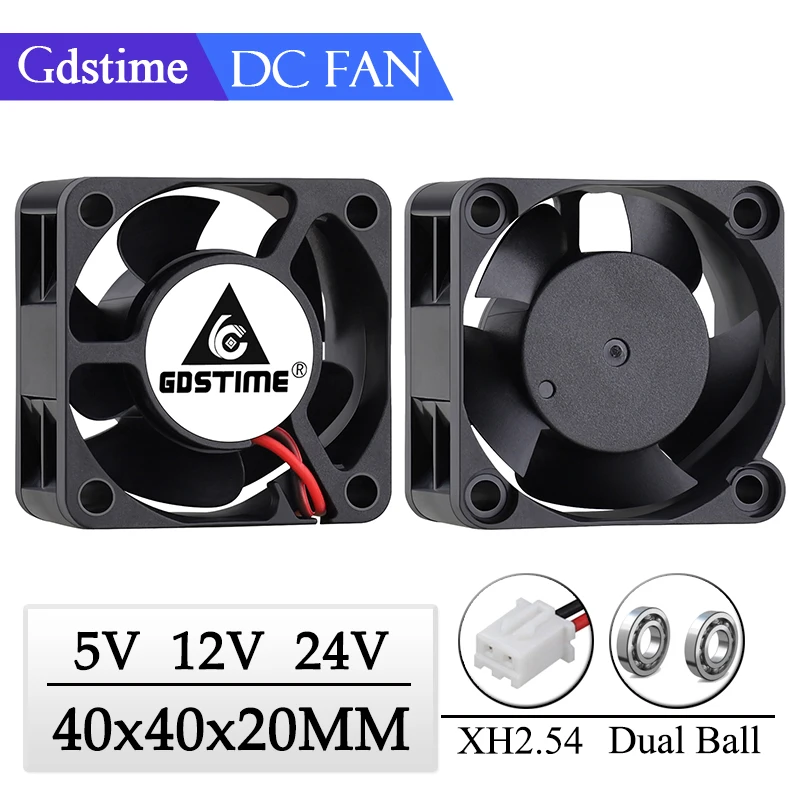 2 pezzi Gdstime 40mm ventola per stampante 3D 40x40x20mm dispositivo di raffreddamento 24V 12V 5V 4020 ventola di raffreddamento custodia per Computer ventola di raffreddamento 2pin 3pin ventola del