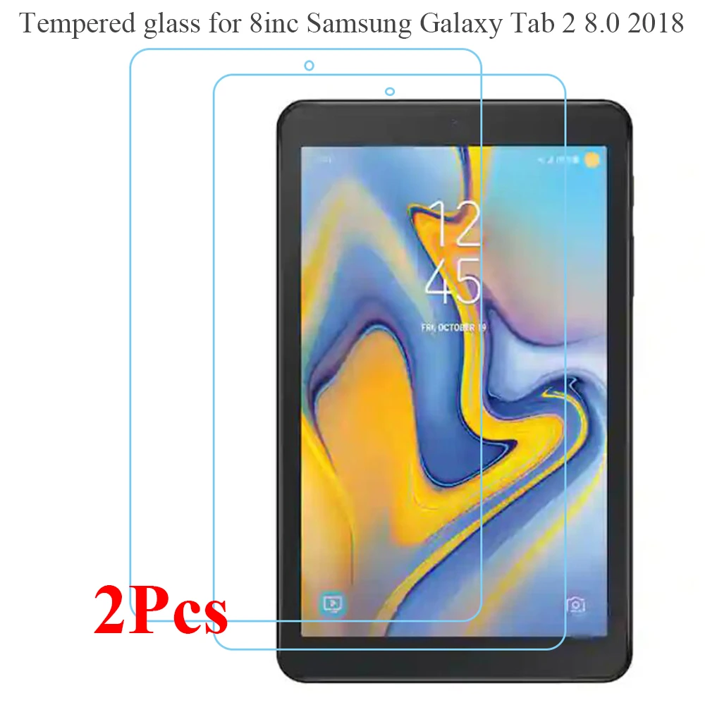 2 pz/pacco per Samsung Galaxy Tab 2 8.0 2018 protezione dello schermo modello SM-T387w SM-T387v HD vetro temperato per 8 pollici Samsung SM-T387