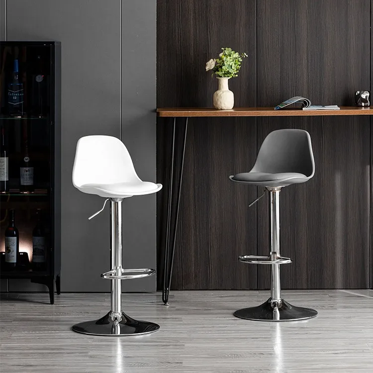 Verstellbare, mit Leder gepolsterte Barhocker für die Bar, moderner drehbarer Barstuhl, Barhocker, Thekenhöhe mit Rückenlehne, Chaiselongues-Stuhl