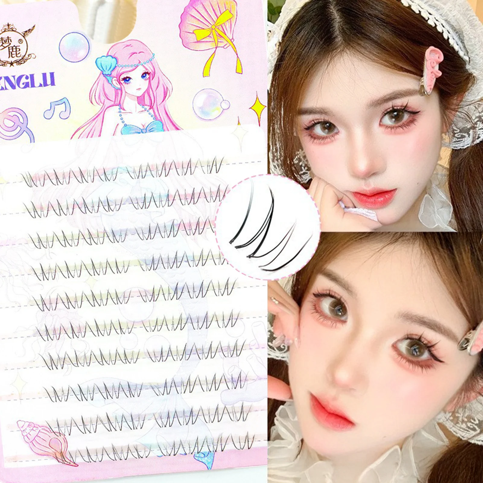 10 Reihen 5–6 mm Air Lower Wimpern Fairy Fake Lashes segmentierte natürliche Unterwimpernverlängerung Manga Bottom Lashes Wimpern-Make-up Image