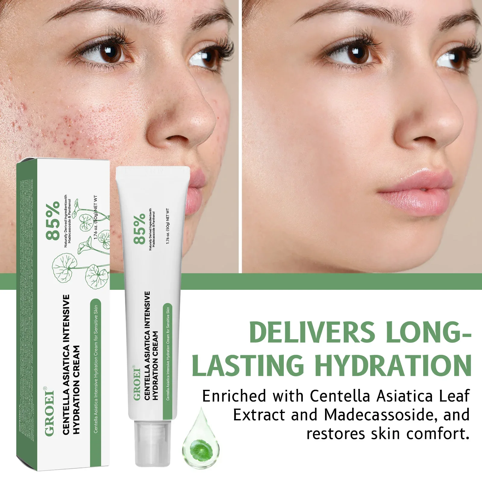 Reparatur- und Aufhellungs-Feuchtigkeitscreme - Centella Asiatica & Peptid-Formel zur intensiven Hydratisierung und Stärkung der Hautbarriere. Image