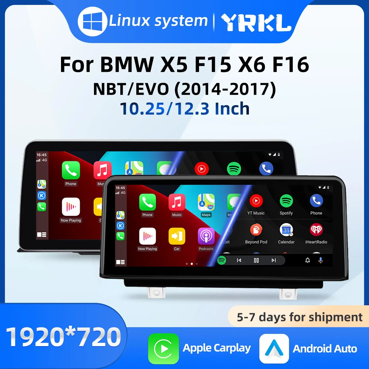 Multimedia-Videoplayer Wireless Carplay für BMW X5 F15 X6 F16 NBT EVO Android Auto CarPlay Stereo Display Monitor Touchscreen Image