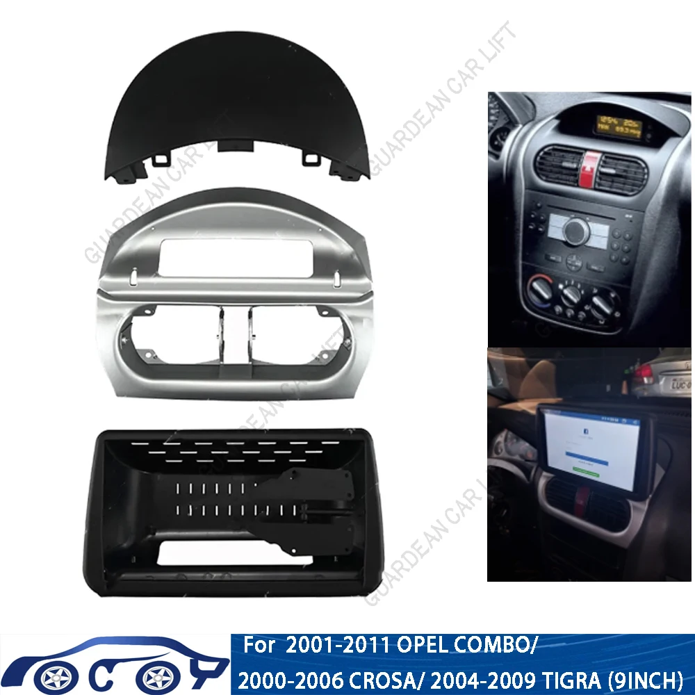 Für 2001–2011 OPEL COMBO/ CROSA/TIGRA (9 Zoll) Autoradio-Faszien Android GPS Stereo-Player 2 Din Head Unit Panel Dash Rahmen Image
