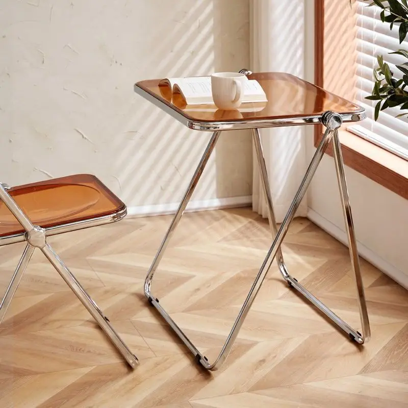 Klappbarer Couchtisch aus Acryl, einfach und dick, Sofaecke für zu Hause, sonniger Taipei, europäischer leichter Luxus, transparenter Rand, Tisch