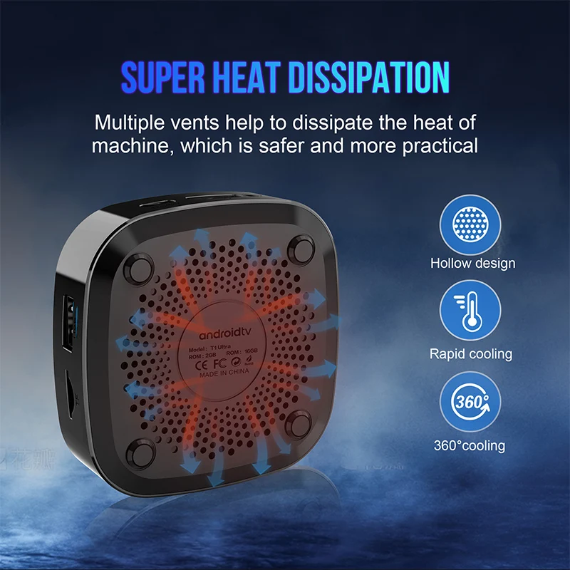 2026 T1 Ultra Global Version TV-Box Quad Core H313 2GB+16GB 8K Dual-Band WiFi6 BT5.4 Media Player Set-Top-Box für Android 14 Neu Image