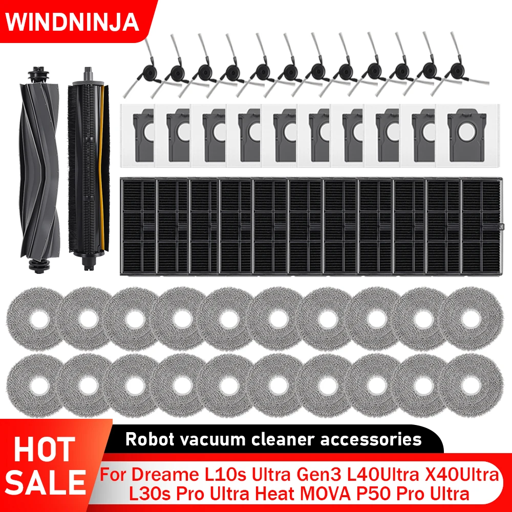 Für Dreame L40Ultra X40Ultra L10s Ultra Gen3 L30s Pro Ultra Heat P10 Pro Ultra MOVA P50 Pro Ultra Filter Wischmopp Hauptbürste Seitenbürste Beutel Image