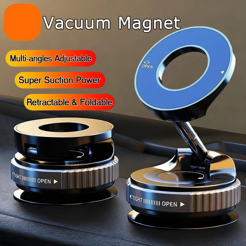 Magnetische Vakuum-Handyhalterung 360° ° Verstellbarer Halter, starker Saugnapf, Navigationsdesign, Ständerhalter für Auto, universell, 2026 Image