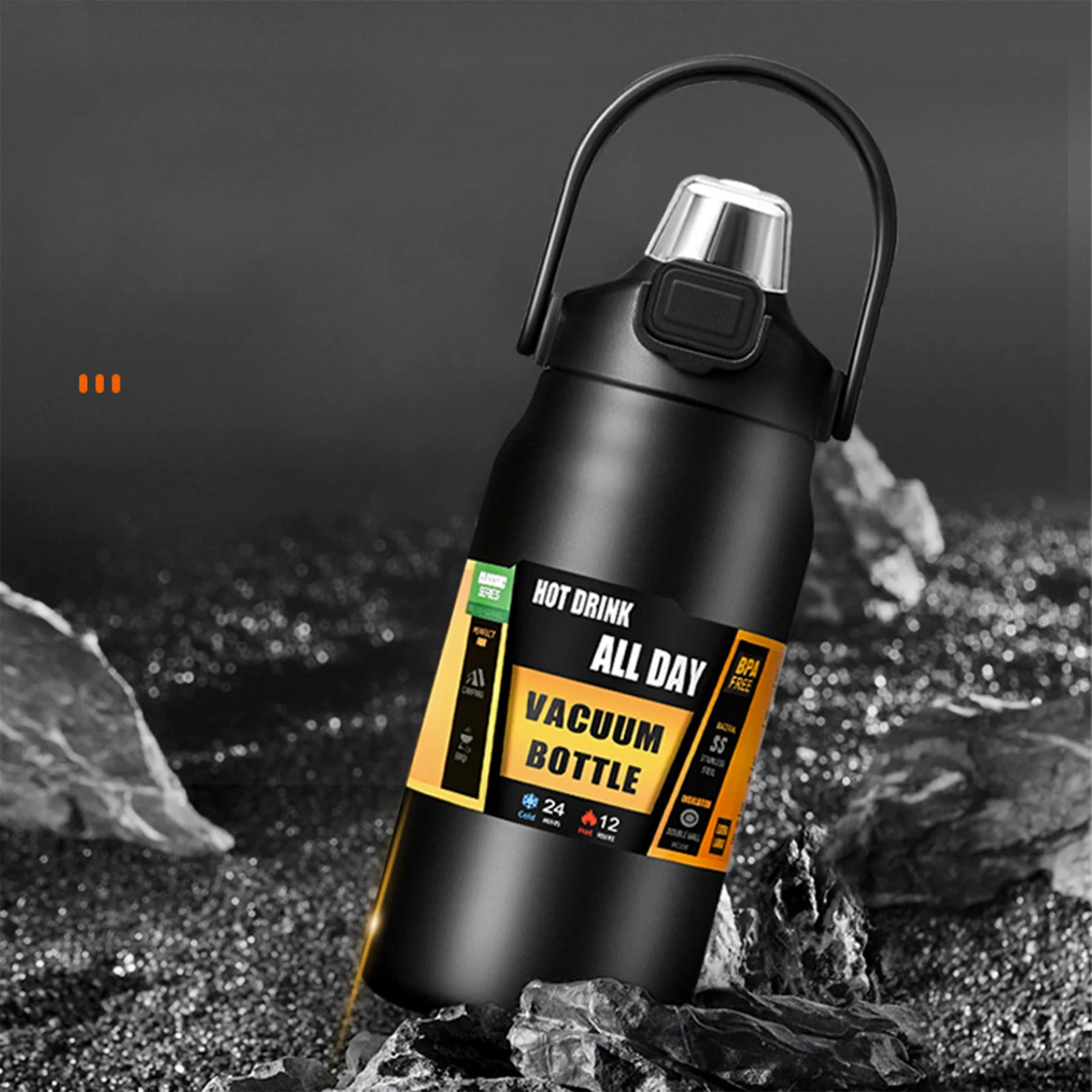 1 x 1000ml Thermosbecher, Sport-Trinkflasche, Outdoor-Becher, Haushaltsbecher, Bürobecher, Multifunktionaler Thermosbecher, Geschenkbecher, Thermosbecher mit großem Fassungsvermögen, 304 Edelstahl Image