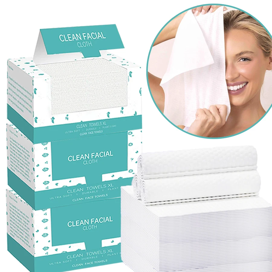 2/6 Packungen Einweg-Gesichtstücher, große Reinigungstücher, tragbare Reisepackung, vielseitig einsetzbar, tägliche Reinigung, Gesichtspflegeprodukte, 26*30cm, 25 Blatt/Packung Image