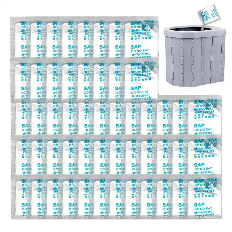 Urinabsorbierendes Pulver, 50 Stück, Poo- und Urinabsorbierendes Gel, Desodorierungsflüssigkeit, Abfall-Gel-Werkzeug für Camping, Angeln, Reisen Image