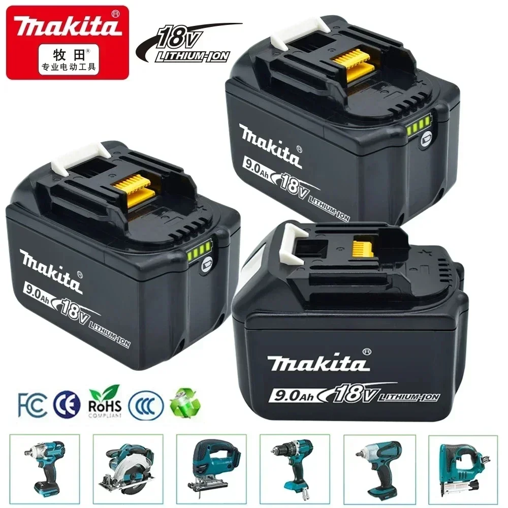 NEUER 9,0Ah Makita 18V Akku BL1830 Wiederaufladbarer Akku 18V Ersatz-Werkzeugakku für Makita BL1815 BL1860 BL1840 Image