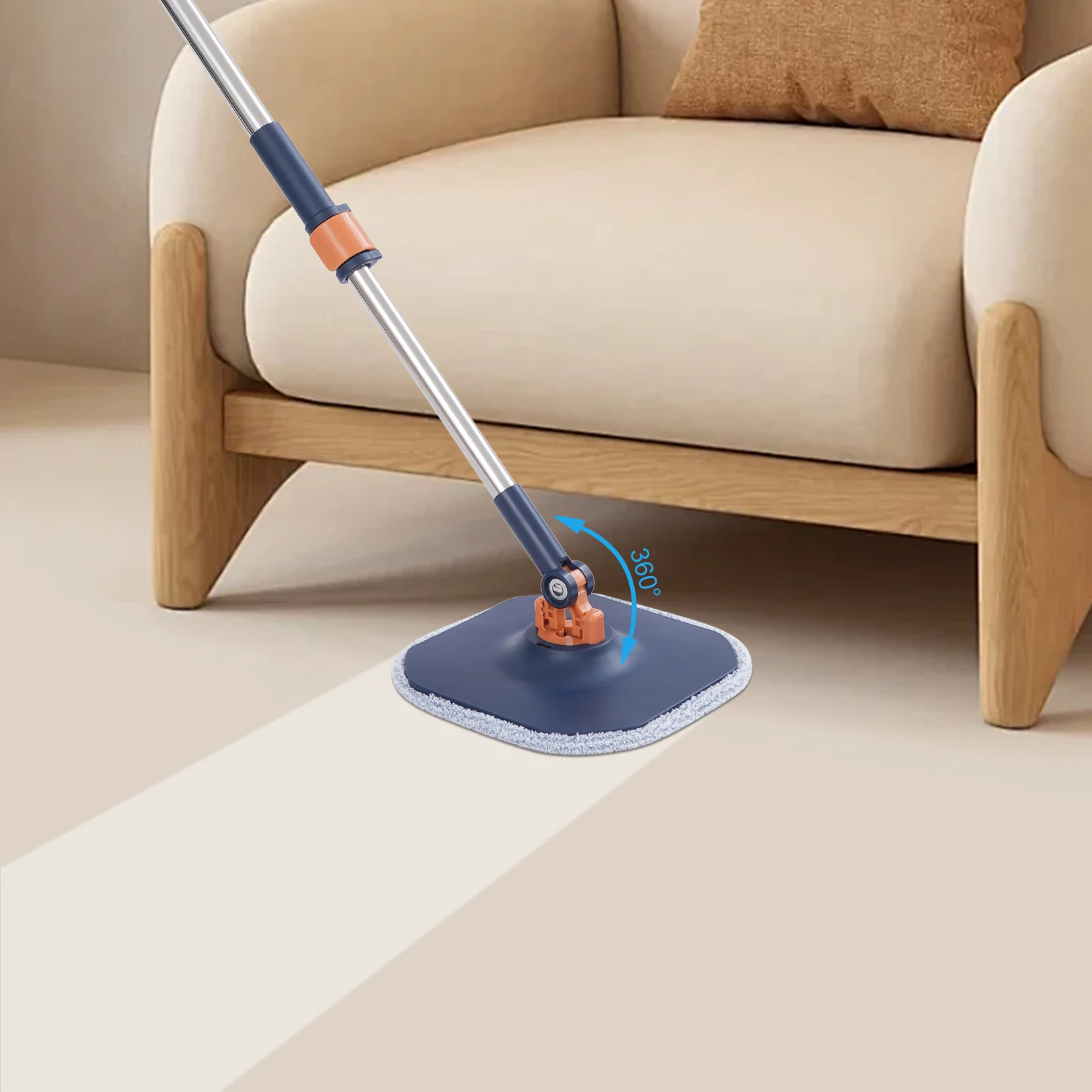 Rotierendes Wischmopp-Set, Selbstreinigend 360° ° Wischsystem mit Eimer für die Innenreinigung in Häusern und Wohnungen Image