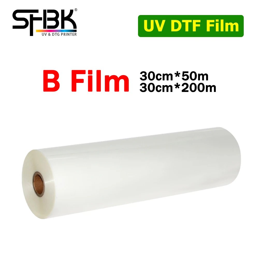 30CM x 50M x 200M Magie UV DTF Film B Transfer zu Glas Keramik Metall Telefon Fall für Unregelmäßige Form Oberfläche UV DTF Drucker Image