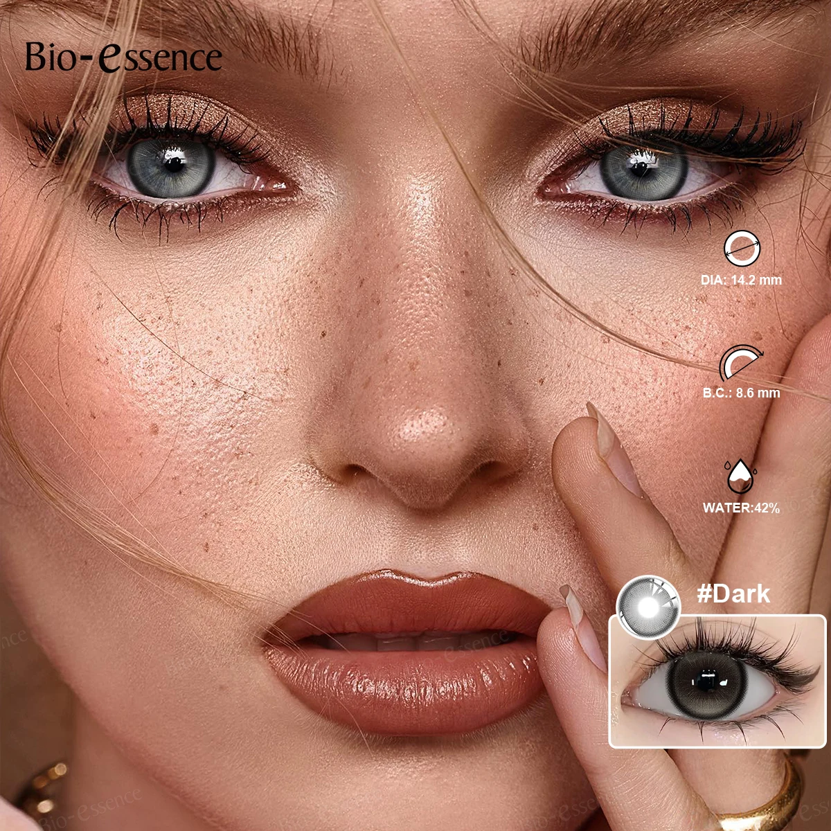 Bio-essence 1 Paar Natürliche Braune Farbige Kontaktlinsen für Augen Grüne Augenfarbe Graue Kontaktlinsen Kosmetische Jahreslinsen Image