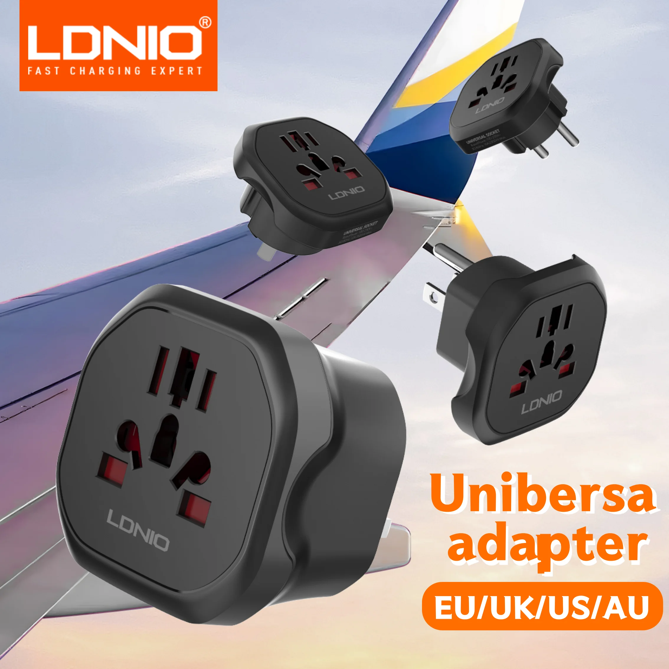 LDNIO Universal-Adapter AU EU UK US Wandsteckdosenleiste Multi-Stecker Universal-Reiseadapter Dual-Reise-Adapter Verlängerungssteckdose Z7 Image