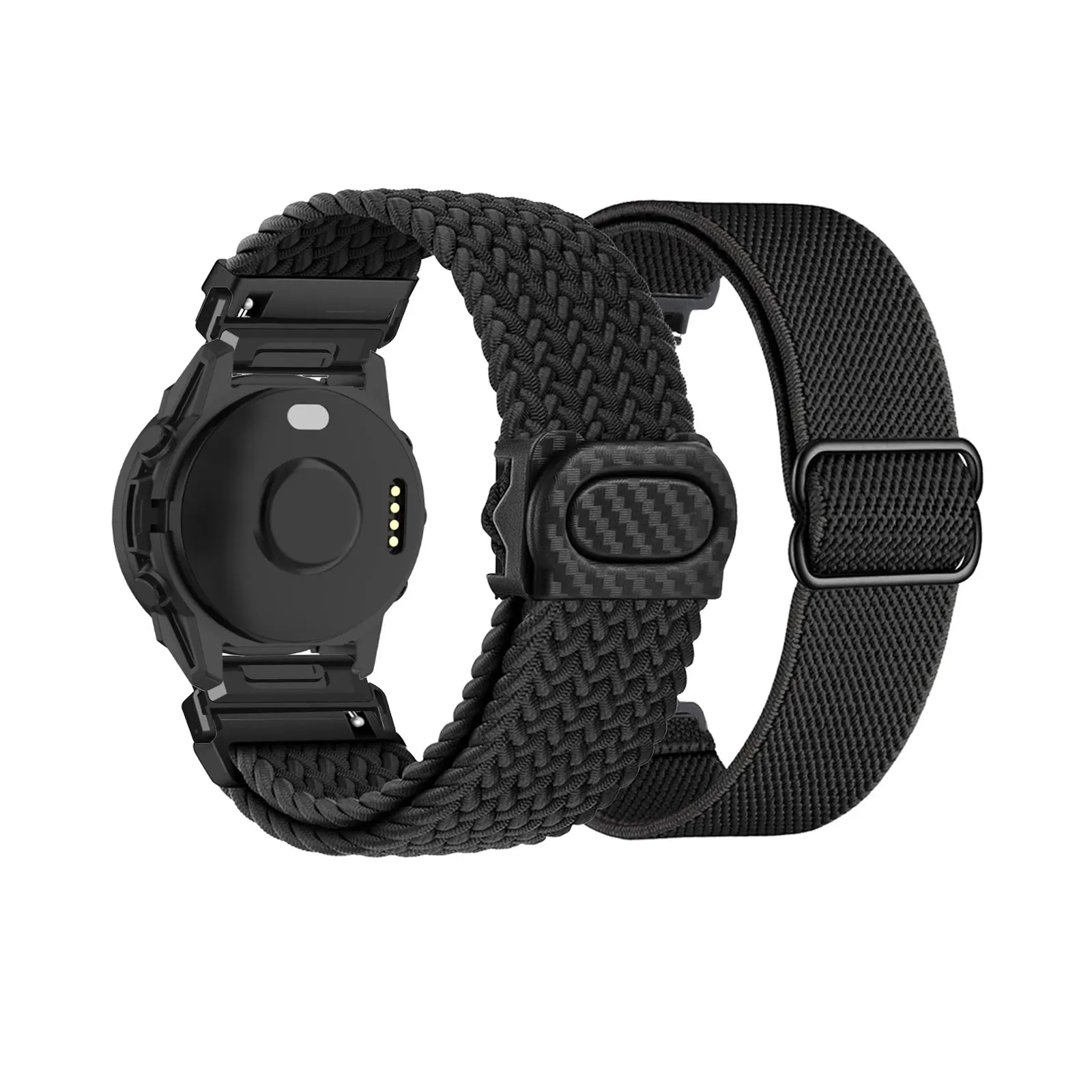 2 Stück elastische Nylonbänder für Garmin Descent G2/Descent G1/Descent G1 Solar/Quatix 7 47 mm/Quatix 7 Pro/Quatix 8/Tactix 8 Strap Image