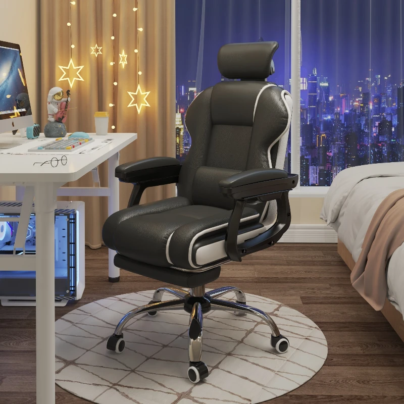 Ergonomischer Gaming-Stuhl, Computerstuhl mit Fußstütze, Videospiel-Stühle, bequemer sitzender Bürostuhl, drehbarer Einzelstuhl Image