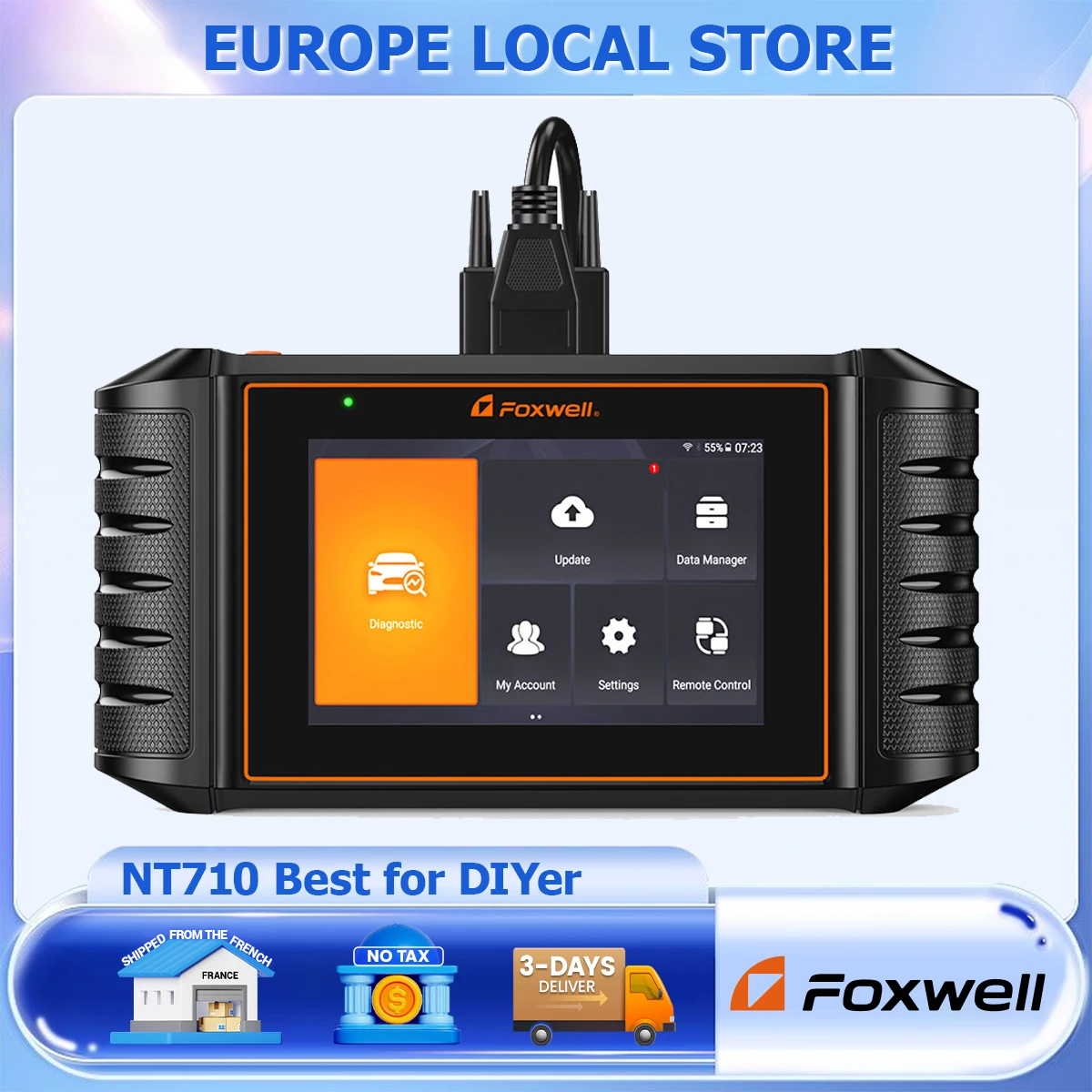 FOXWELL NT710 Bidirektionaler OBD2-Scanner, alle System-Codeleser, DPF, BMS, EPB, ÖL, Reset, ECU-Codierung, automatisches Diagnose-Scan-Tool Image