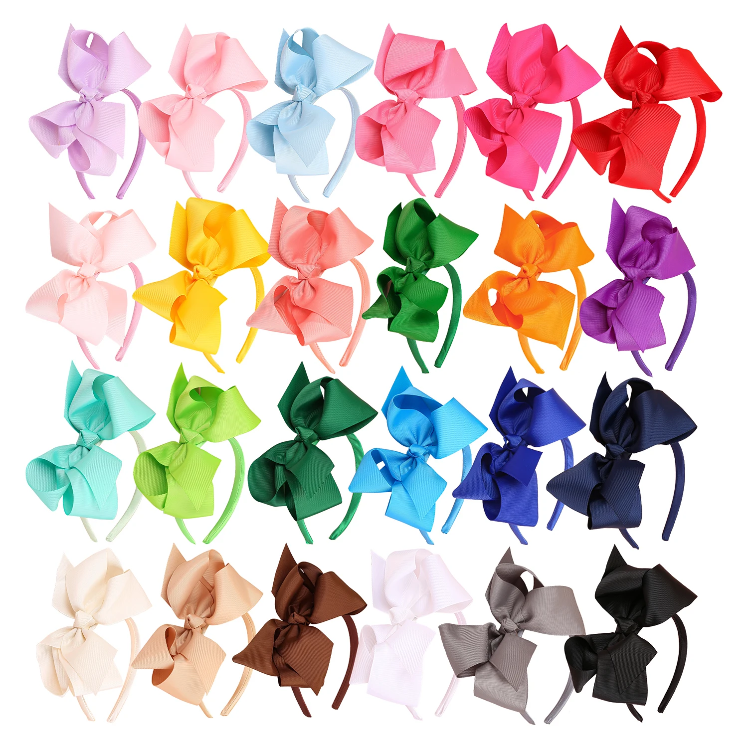 6 Zoll großes Band Haars chleifen mit Satin Haar bänder niedlichen Stirnbänder für Mädchen Stirnband Kunststoff Haar bänder Kinder Haarschmuck Image