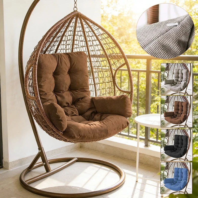 1 Stück Hängekorb-Sitzkissen, Schaukel-Hängekorb-Sitzkissen, weiche Füllung für Hängesessel, Balkone, Gärten, Terrassenmöbel
