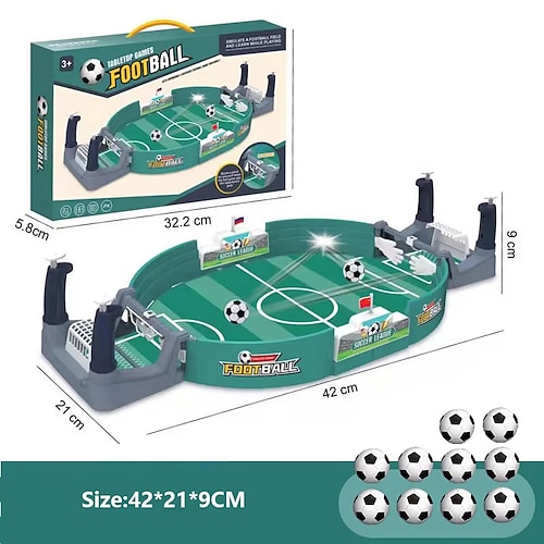 Tischfußballspiel, interaktives Arcade-Sportspiel für den Schreibtisch mit Ballwerfern und 10 Bällen, Brettspiel für 2 Spieler, geeignet für Kinder und Erwachsene, tragbares Geburtstags- oder