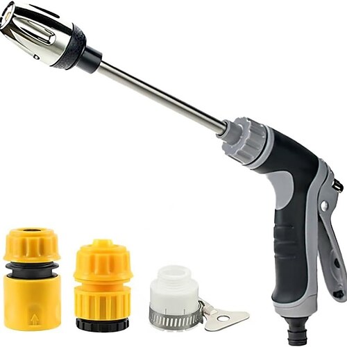 Hochdruck-Wasserspritzpistole für Gartenschläuche, verstellbare Sprühlanze mit Anschlüssen für Autowäsche, Terrassen- und Gehwegreinigung, robustes Bewässerungsgerät für Garten, Rasen und Außenanlagen Image