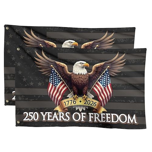 2 Stück Flaggen zum 250. Jahrestag der Vereinigten Staaten (1776–2026), patriotische amerikanische Gedenkflagge für 250 Jahre, ideal für Garten, Hof oder Hausdekoration