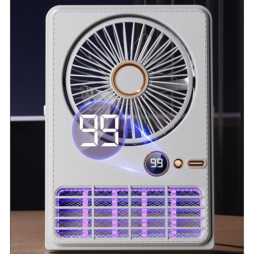 Tragbarer Tischventilator mit Akku, Mückenbekämpfung, starkem Luftstrom, extrem leisem Design, 90° neigbar, klappbar, 5 Geschwindigkeitsstufen, USB-C-Ladeanschluss – ideal für Büro, Schlafzimmer und Image