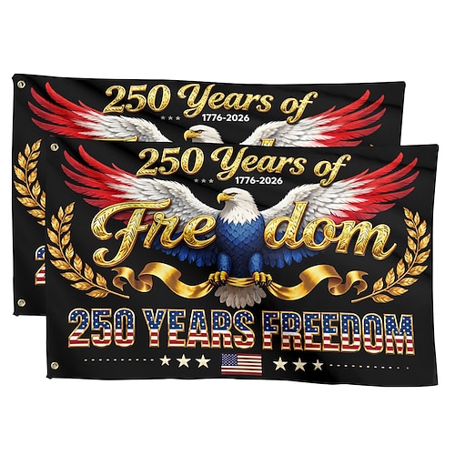2 Stück Flaggen zum 250. Jahrestag der Vereinigten Staaten (1776–2026), patriotische amerikanische Gedenkflagge für 250 Jahre, ideal für Garten, Hof oder Hausdekoration