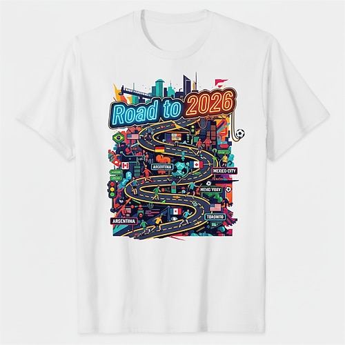 Weltfußball Sportbekleidung Grafisches T-Stück Vintage American Football Fußball-Papa-Shirt T-Shirt Ärmel Grafik für Herren Erwachsene 3D-Druck für Party Sport im Freien Image