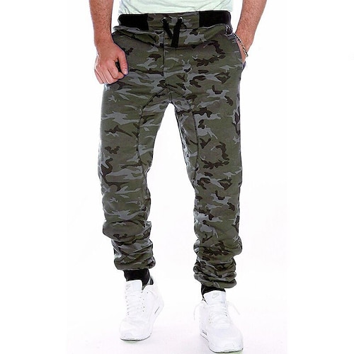 Herren Jogginghose Jogginghose Jogger Hose Hosen Hose Kordelzug Elastischer Bund Tarnung Weich Atmungsaktiv Sport Outdoor Täglich Lässig / Sportlich Gelbe Tarnung Grüne Tarnung Image