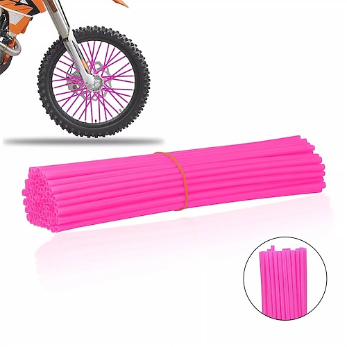 72-teiliges Set universeller Speichenabdeckungen (24 cm) für Dirtbikes, Motorradfelgen und Fahrräder. Image