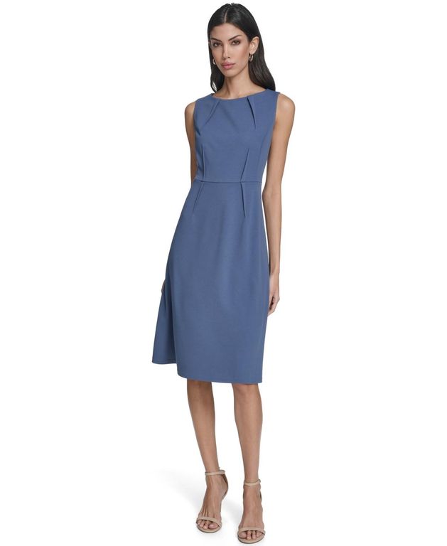 Sleeveless Seamed Midi Dress - Blue - Calvin Klein Dresses