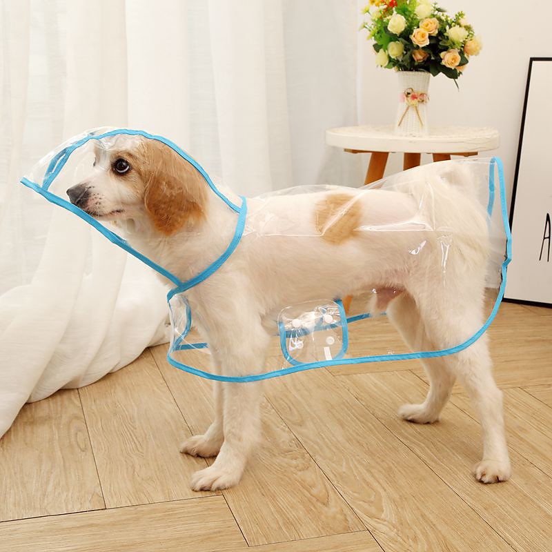 Cross Border Pet Supplies Dog Raincoat Teddy Small And Medium-sized Dogs New Transparent Plastic Fashion Poncho Pet Raincoat