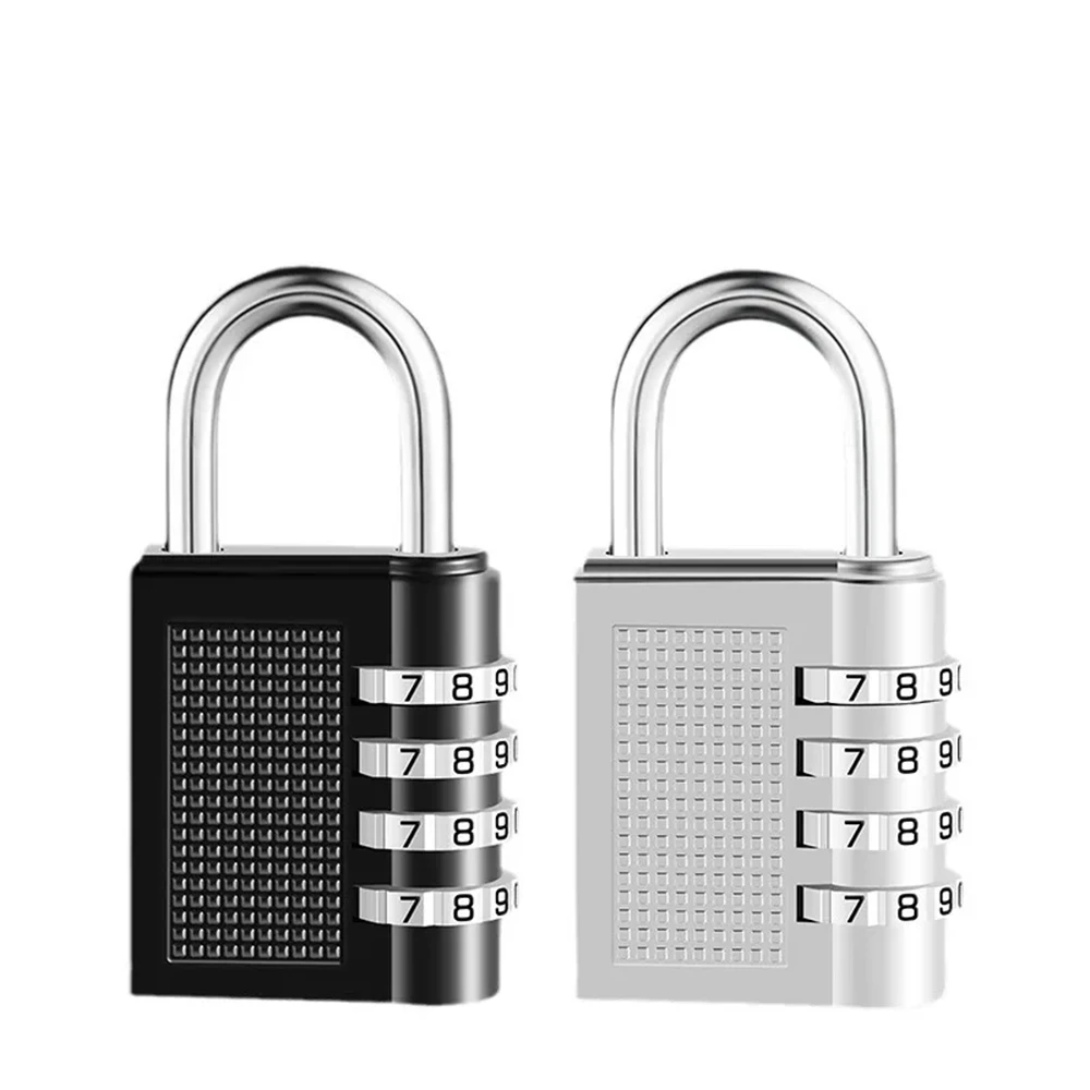 Cadenas à code à 4 chiffres en métal noir, étanche pour l
