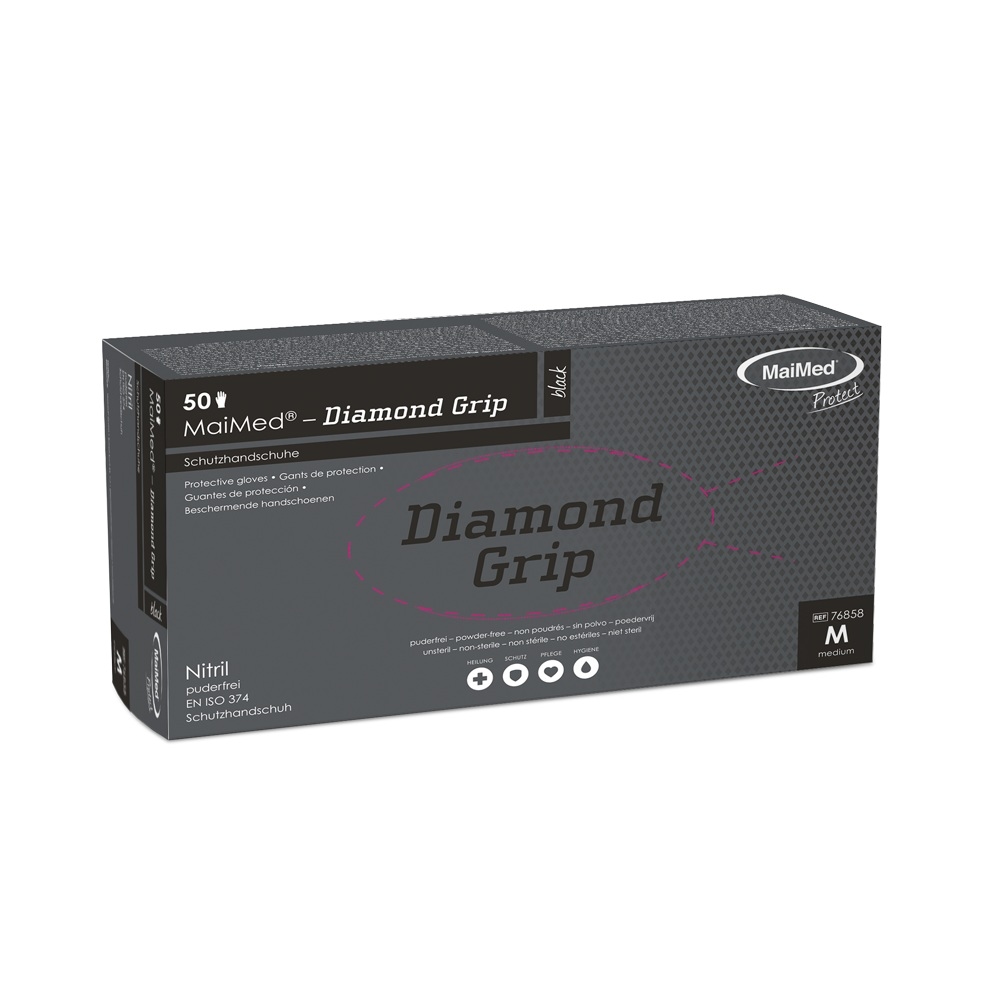 Einweghandschuhe MaiMed Diamond Grip | 500 Nitrilhandschuhe | schwarz | Gr. L Image