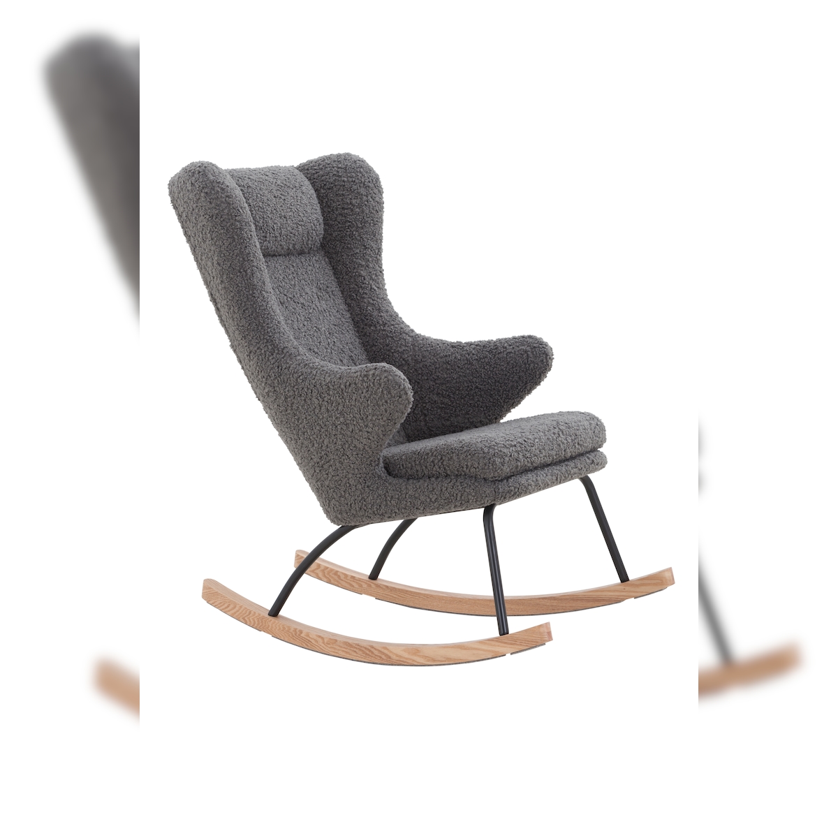 SalesFever Schaukelstuhl | Teddyfell | B 66 x T 104 x H 106 cm | Grau Image