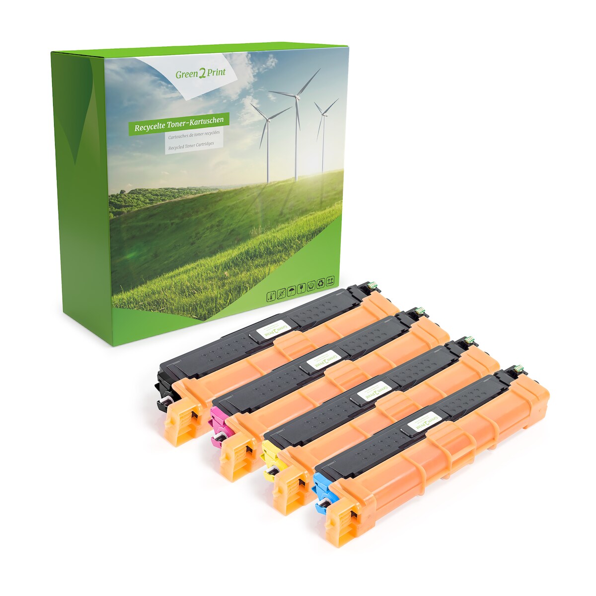 Green2Print Toner Toner-Set, 4 Kartuschen ersetzt Brother TN-243BK, TN-243C, TN-243CMYK, 243CMYK, TN-243M, TN-243Y passend für Brother DCP-L3510CDW, D