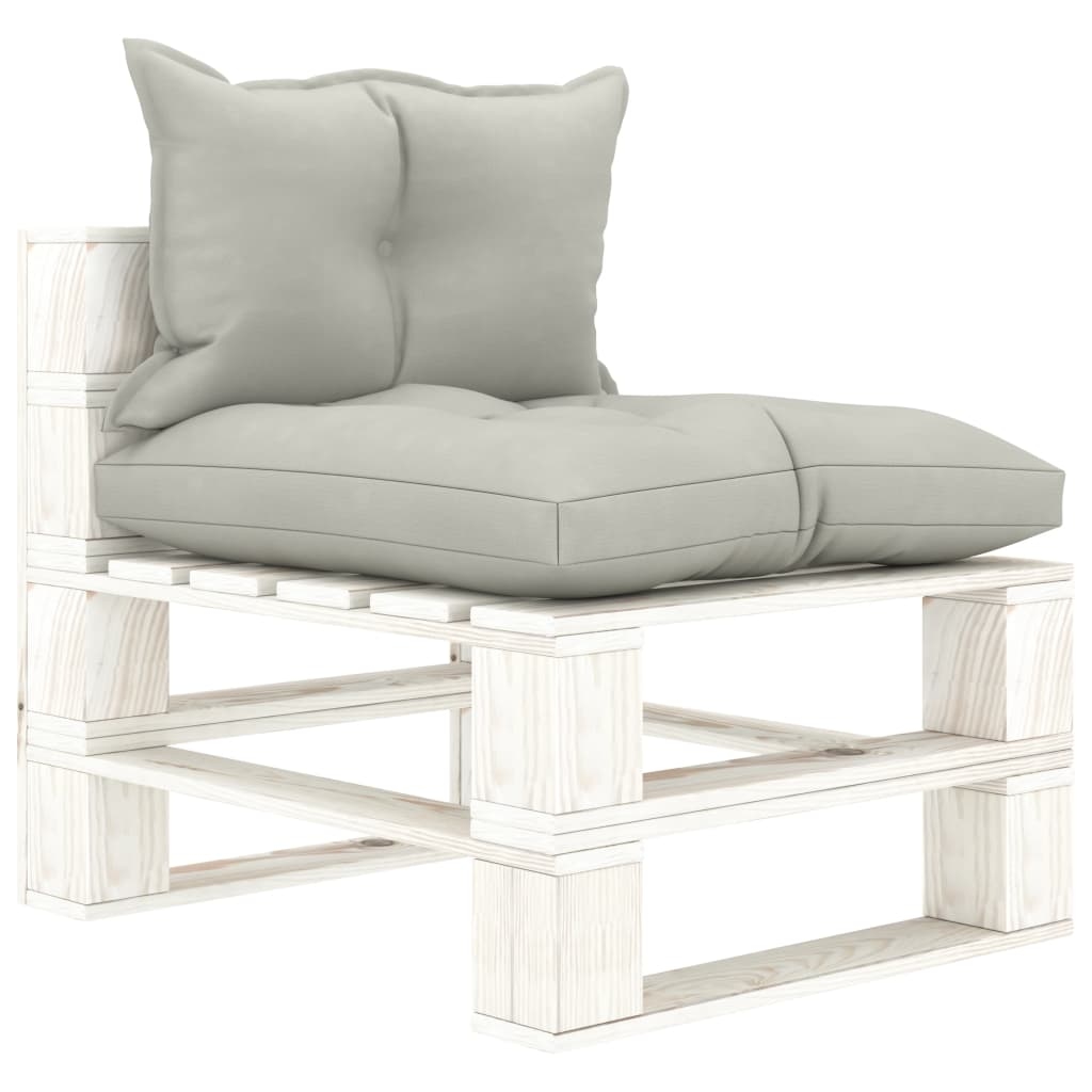 vidaXL Garten-Paletten-Mittelsofa mit Taupe-Kissen Holz Image