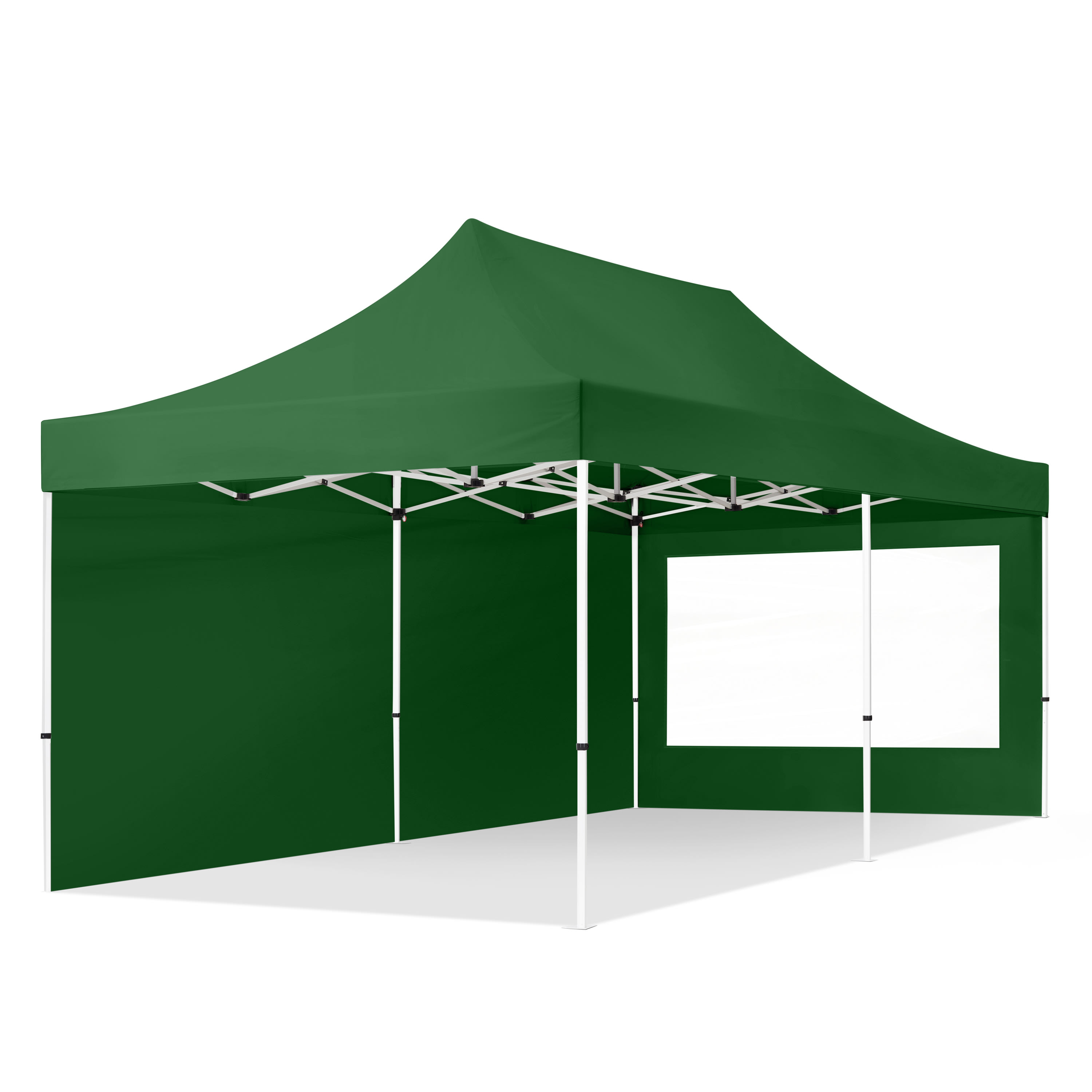 3x6m Stahl Faltpavillon, inkl. 2 Seitenteile, dunkelgrün - (59053) Image