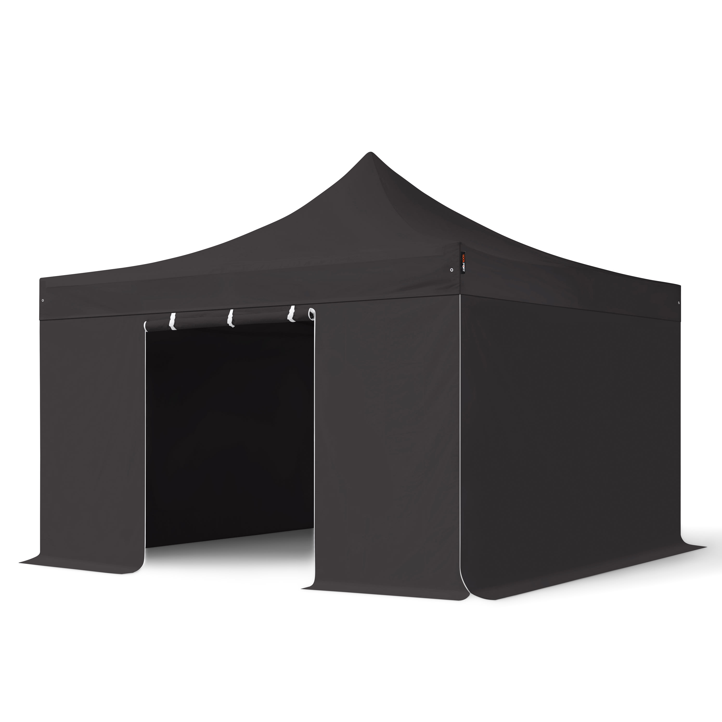 4x4m Aluminium Faltpavillon, inkl. 4 Seitenteile, schwarz - (600175) Image