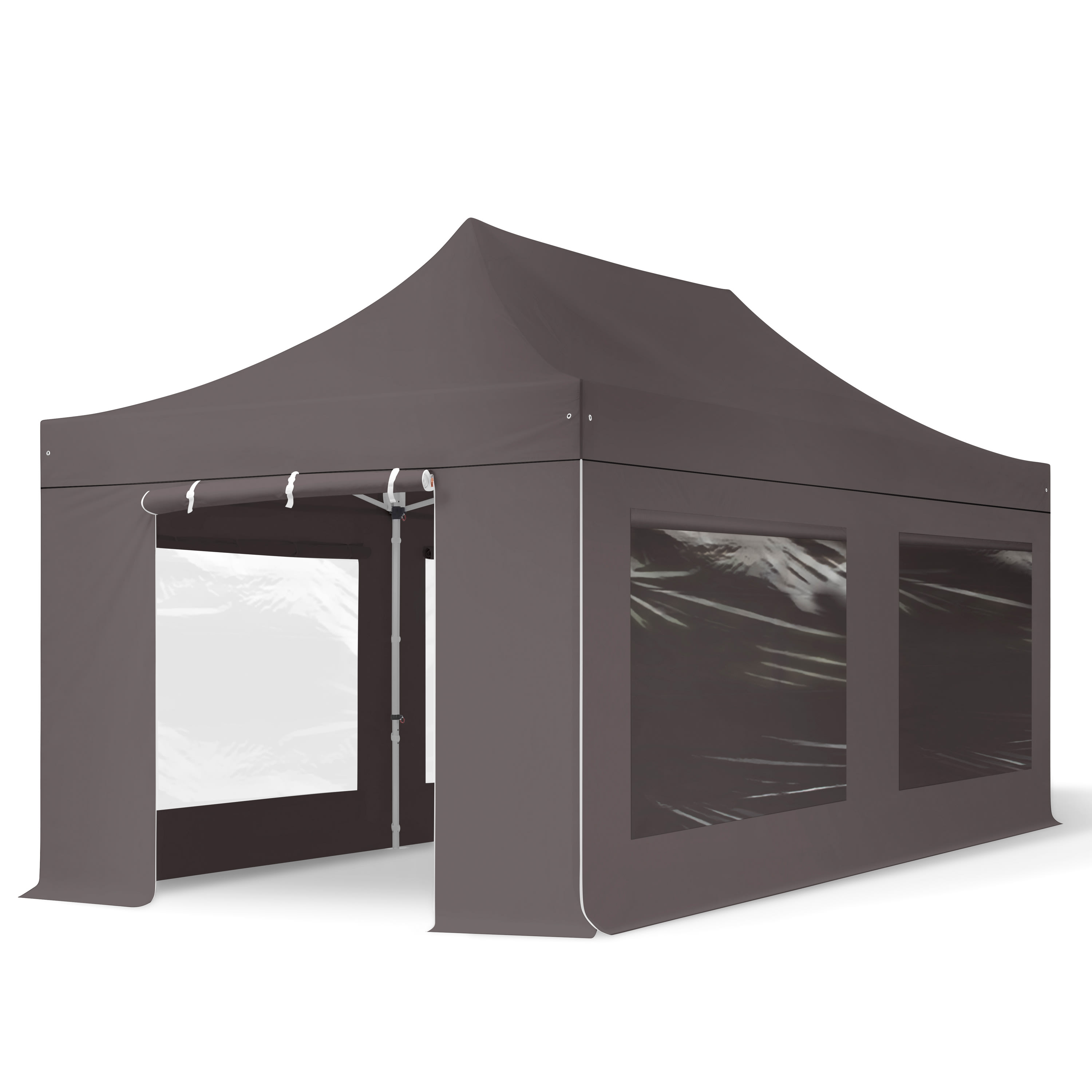 3x6m Aluminium Faltpavillon, inkl. 4 Seitenteile, dunkelgrau - (600227) Image