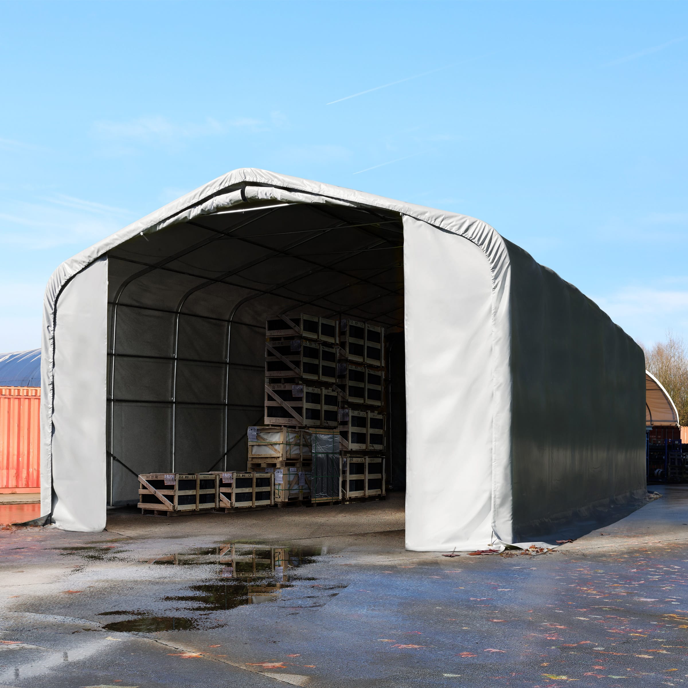 6x12m Zelthalle, PRIMEtex-Plane, grau, ohne Statik - (49578) Image