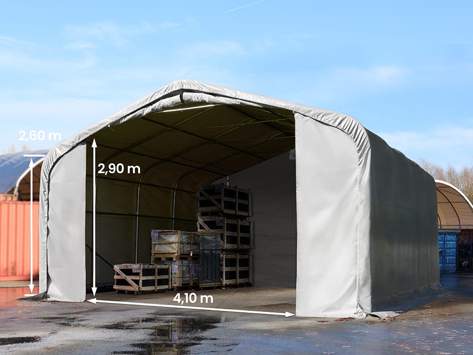 6x6m Zelthalle, PVC-Plane, grau, ohne Statik - (49637) Image
