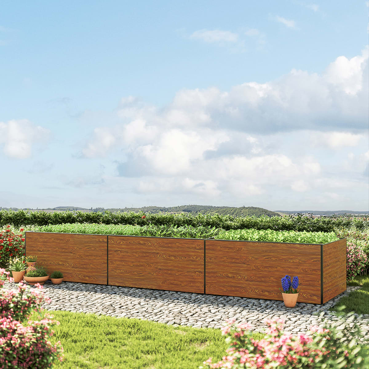 490 x 99 x 77 cm Hochbeet, Holzoptik - (GFPV00438) Image