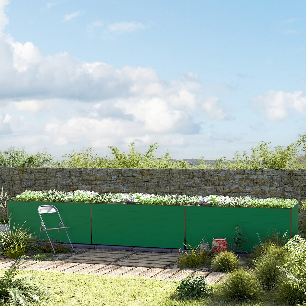 535 x 150 x 77 cm Hochbeet, Grün - (GFPV00464) Image