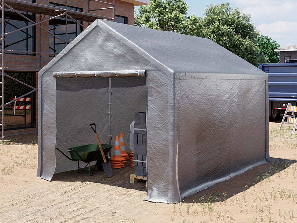 3x4m Lagerzelt, PE-Plane, grau - (4770) Image