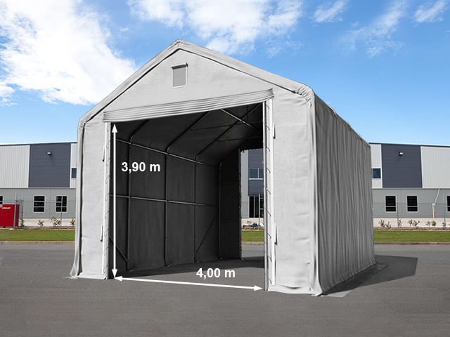 6x12m Zelthalle, PRIMEtex-Plane, grau, mit Statik (Betonuntergrund) - (48849) Image