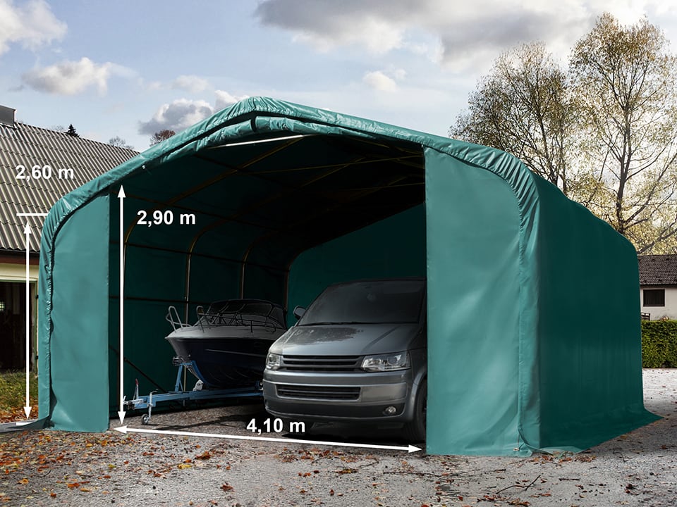 6x6m Zeltgarage, PRIMEtex-Plane, dunkelgrün, ohne Statik - (99490) Image