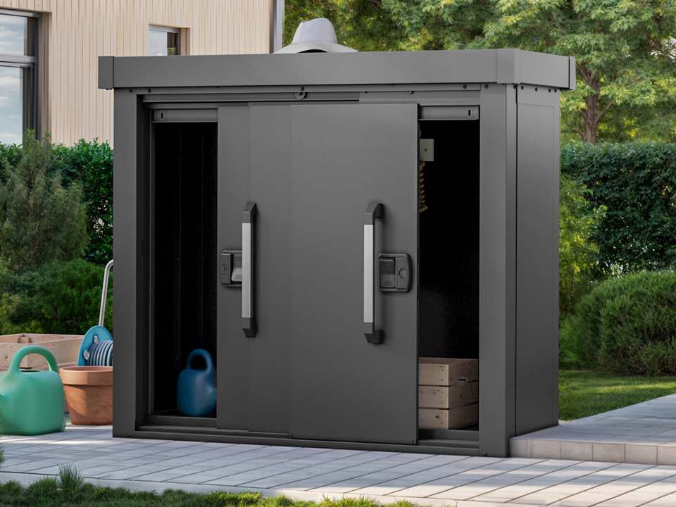 135 x 55 cm Gartenschrank S, anthrazit - (GFPV00922)